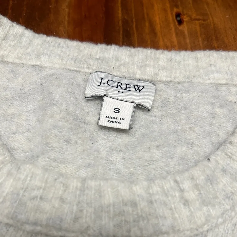 J.Crew Tan Navy and White Striped Color Block Small Women’s Crewneck Sweater - Image 3