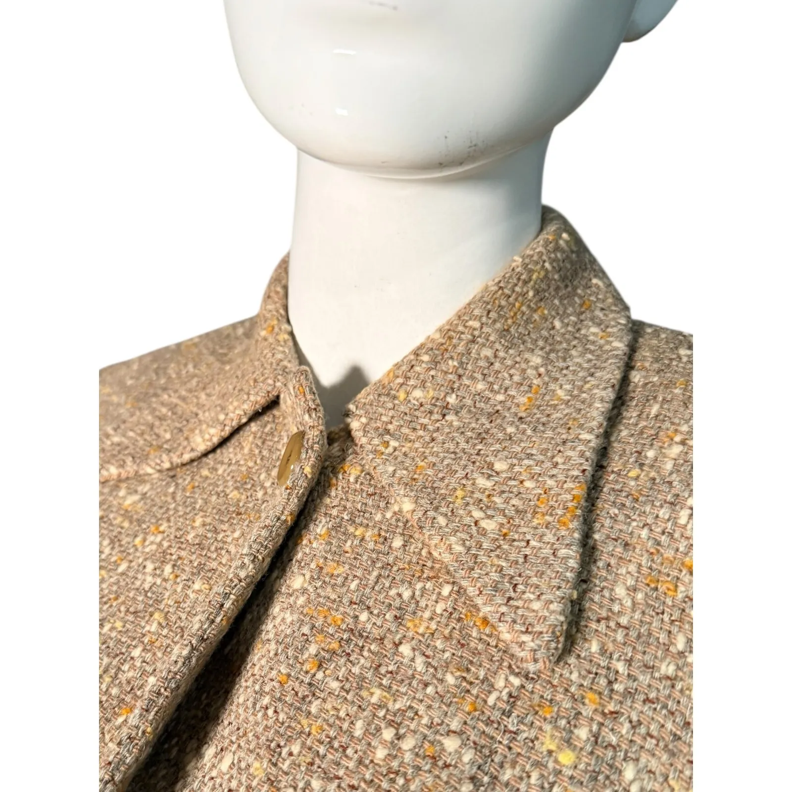 Simpson Piccadilly Tweed Blazer Jacket Beige Women's Size Small Classic Blazer Tan - Image 3