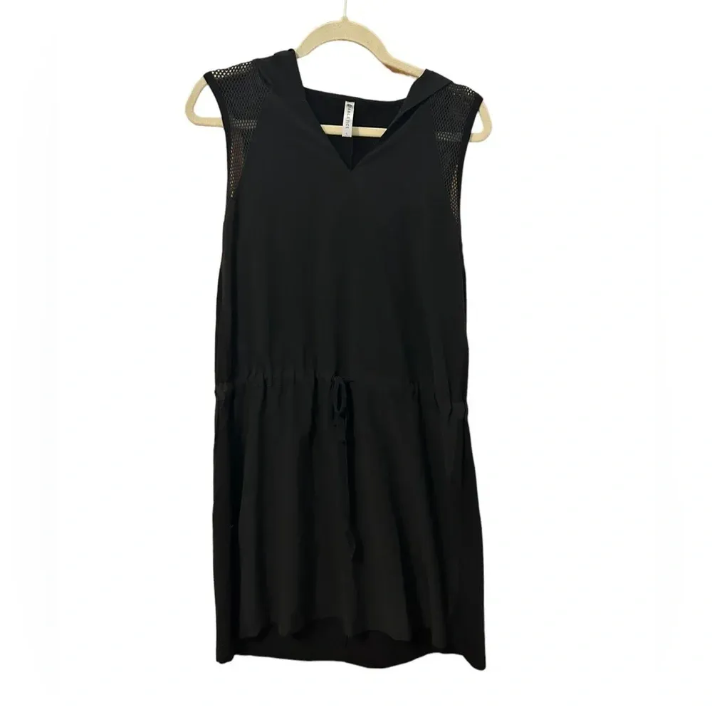 FABLETICS BLACK DRAWSTRING HOODED DRESS - Image 2