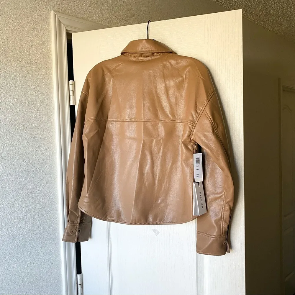 Aritzia Jacket Pelli Hip Shirt Shacket Vegan-Leather Button-Down Saville XS NWT - Image 4