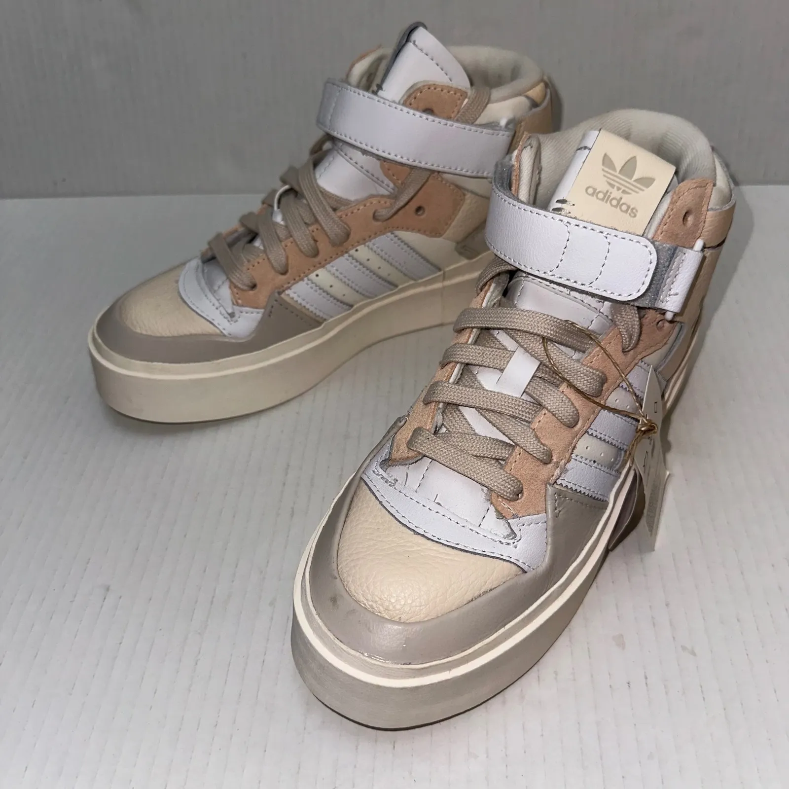 Adidas Forum Bonega Mid Ecru Tint Cloud White GW7061 Platform Sneakers Womens 7 - Image 5