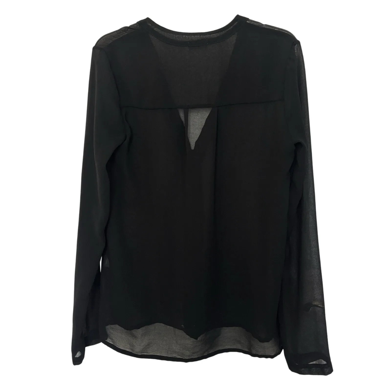 Brandy Melville Sheer Black Button Up Long Sleeve Top Whimsigoth Fairy Grunge - Image 2