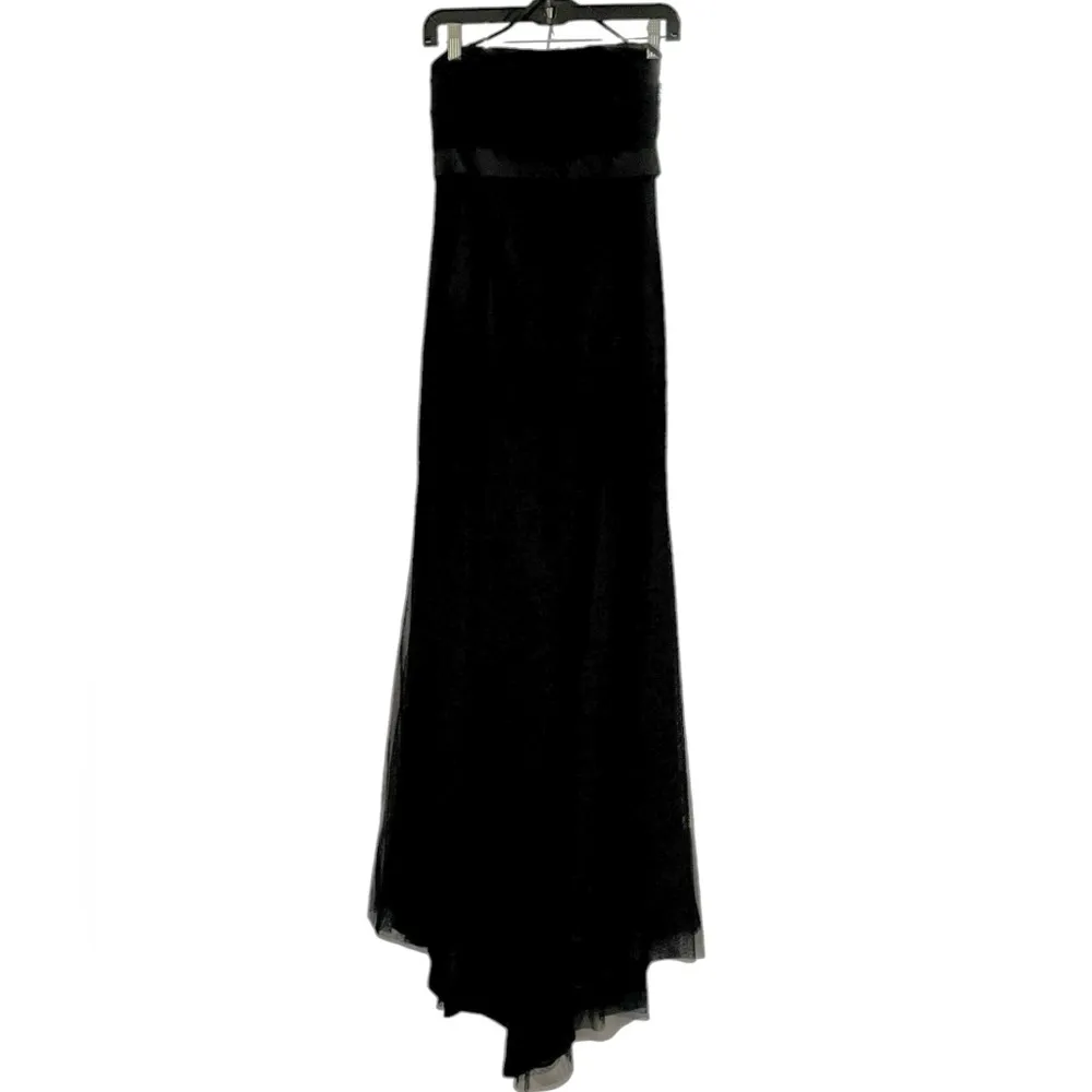 Vera Wang Maids Black Strapless Full Length Tulle Gown - Image 5
