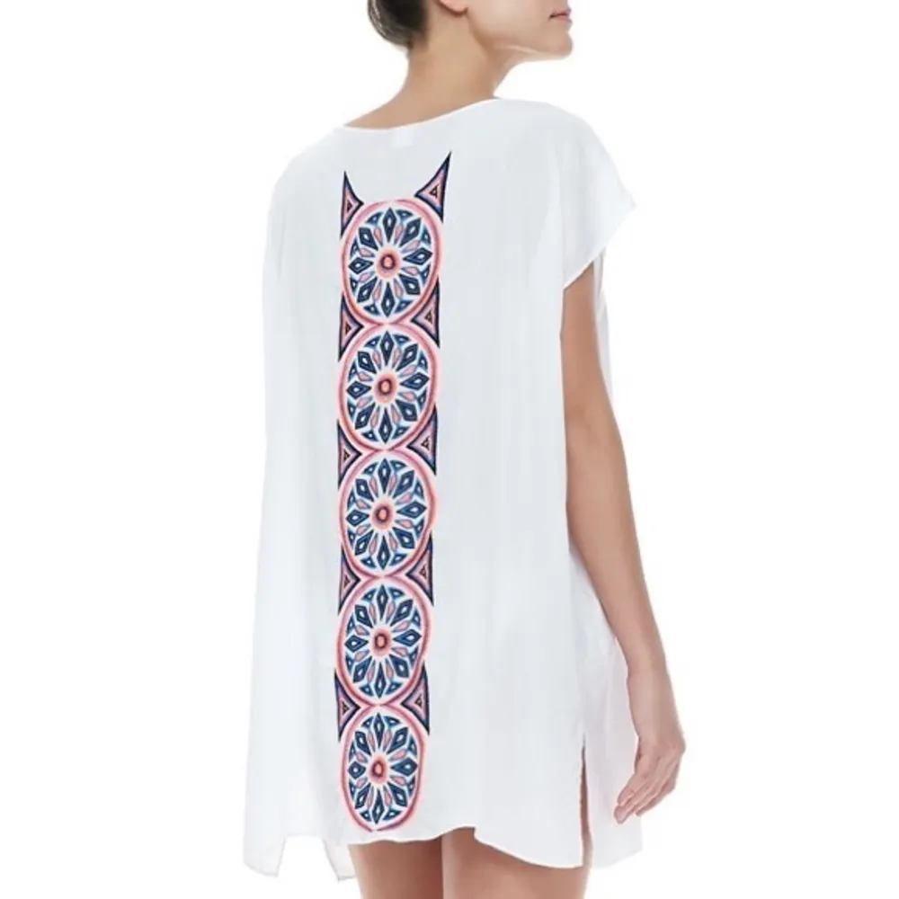 Milly Embroidered Cape Swimsuit Coverup, Multicolor Retail $345 - Image 3