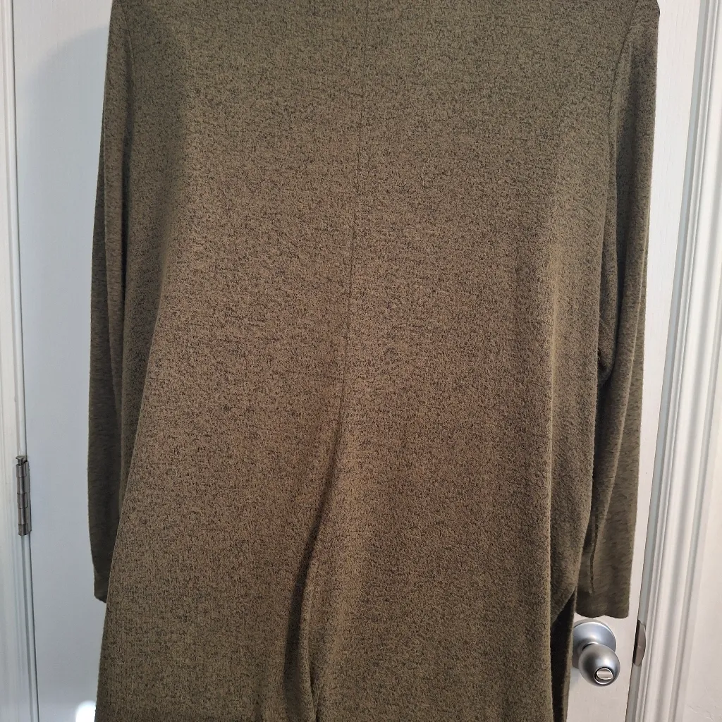 Lane Bryant 18 20 Olive Green Open Front Cardigan Sweater - Image 13