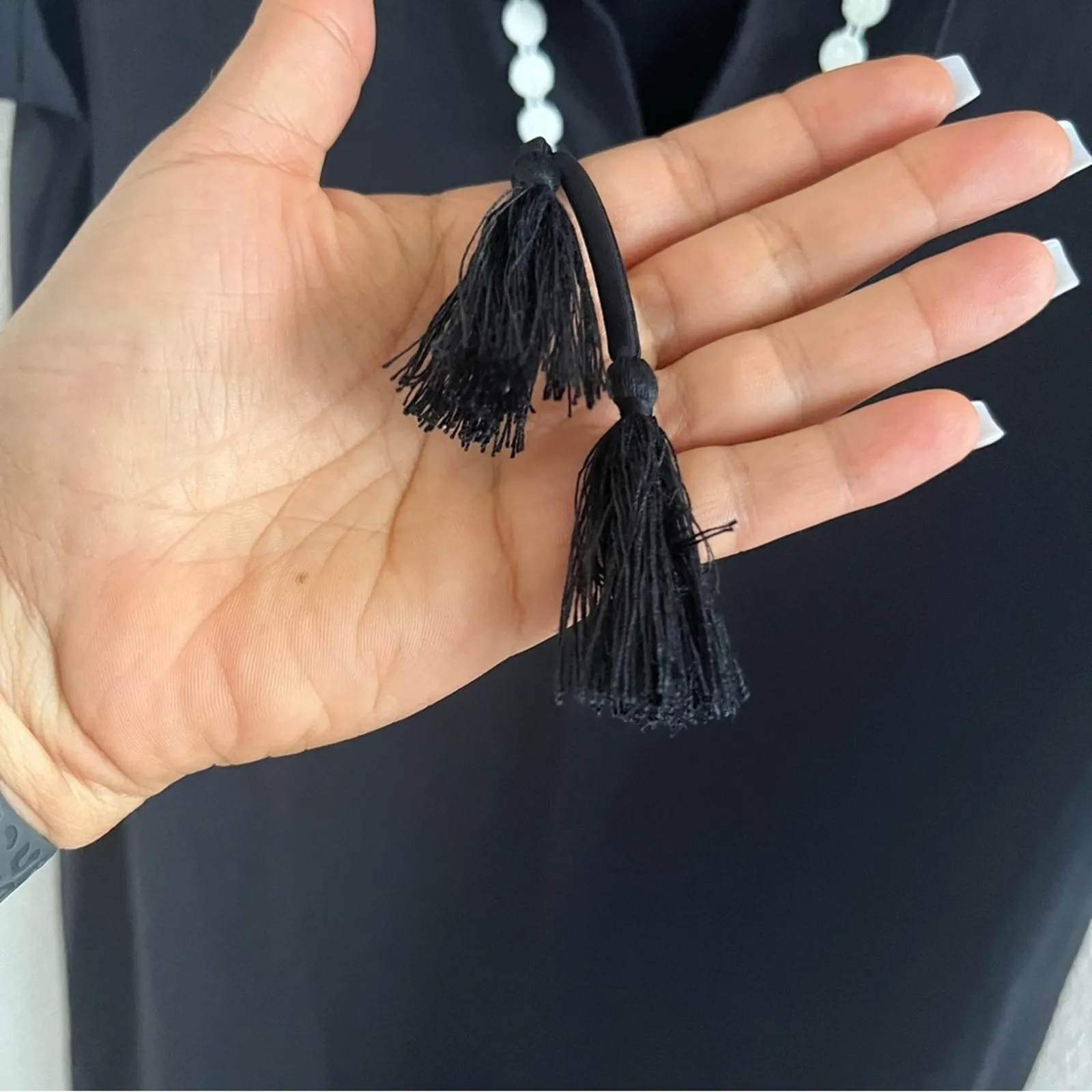 Lands' End Black Nylon Blend Dress White Trim Swim Summer Travel XS - Image 4