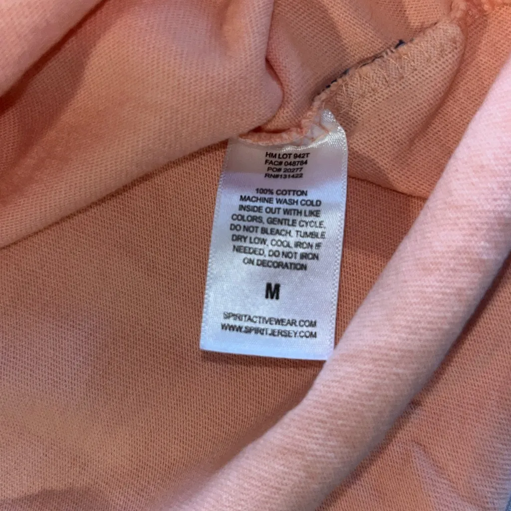 Walt Disney World Spirit Jersey Peach w/ Gold Glitter Long Sleeve Pink Size M - Image 9