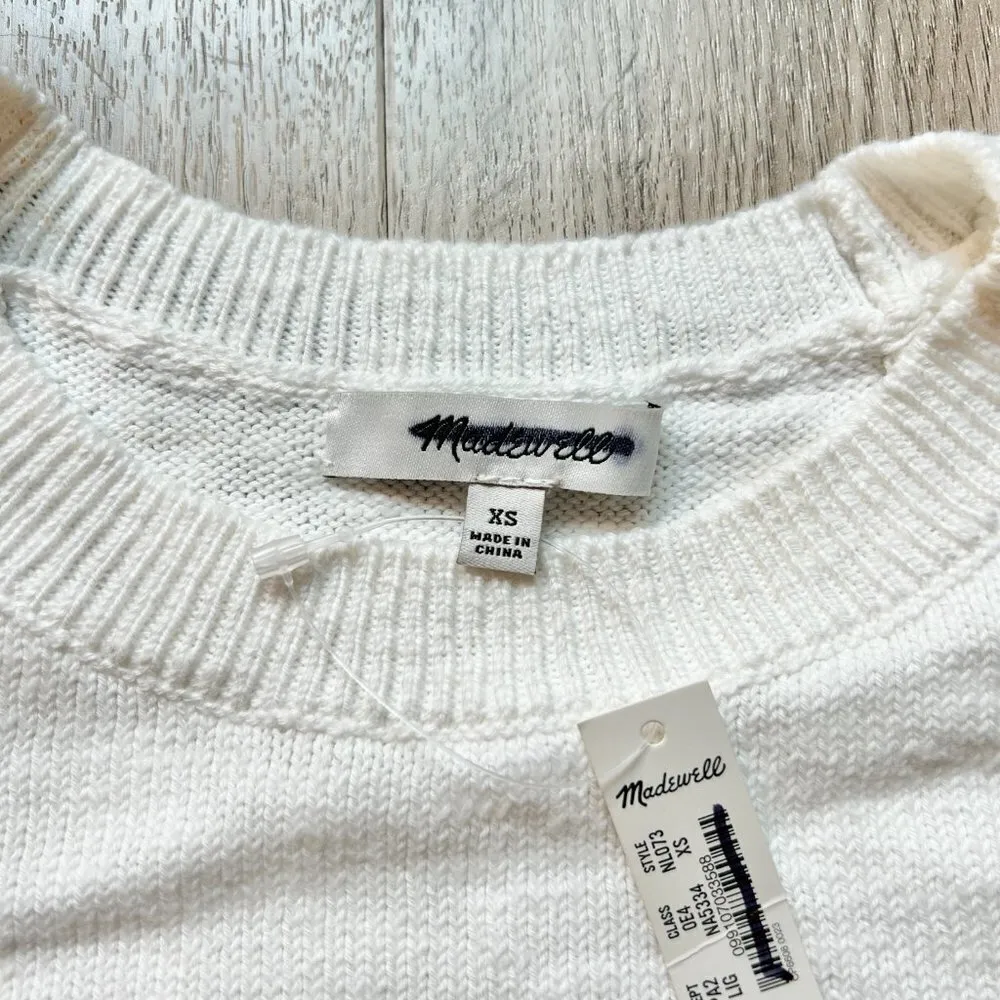 Madewell Crochet-Trim Crop Sweater Tank in Lighthouse White Size XS NWT - Image 7