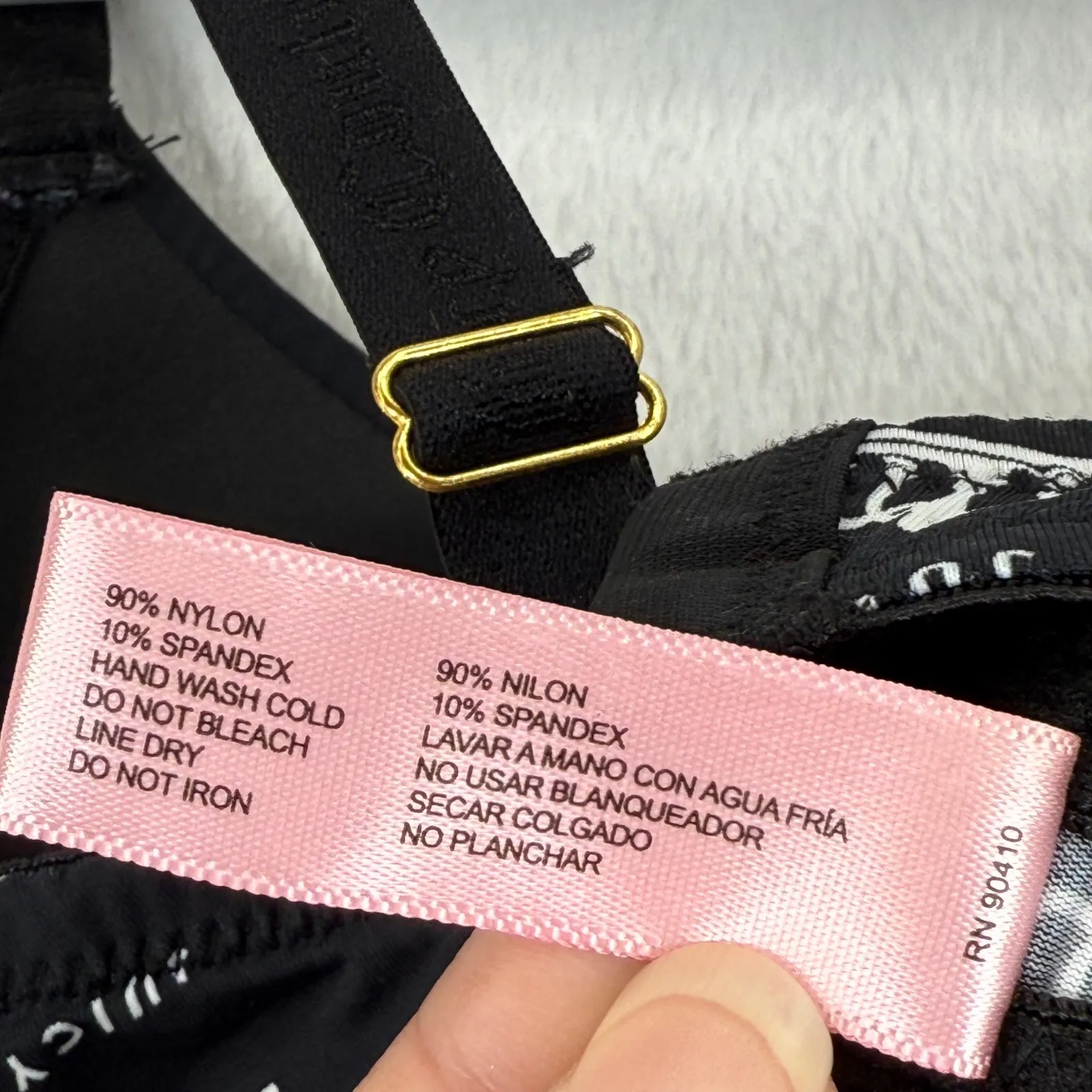 Juicy Couture Intimates 34B Crown Print T-Shirt Bra Black White‎ Women's - Image 4