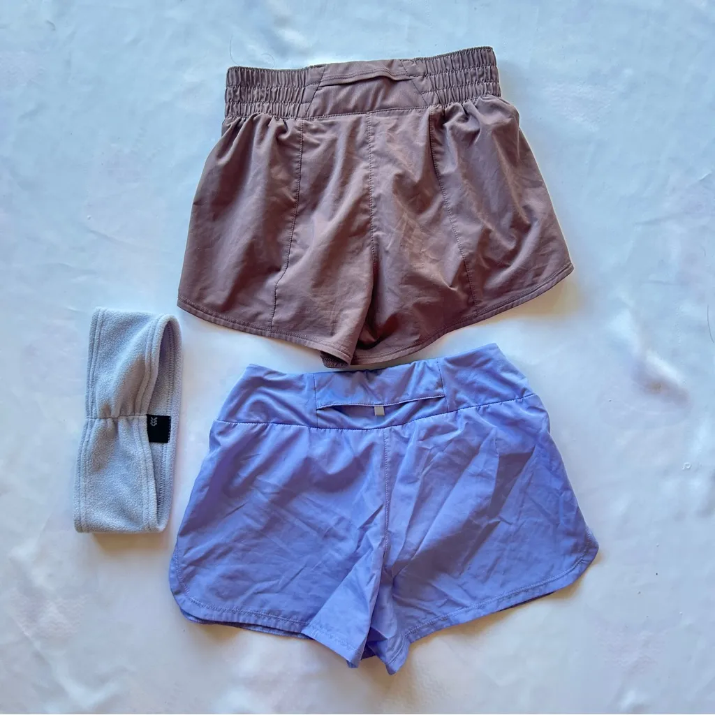 NWOT Nike Athletic Shorts x2 Bundle with fleece headband Periwinkle Purple - Image 8
