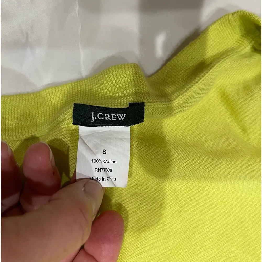 Chartreuse short sleeve cardigan small J Crew - Image 5