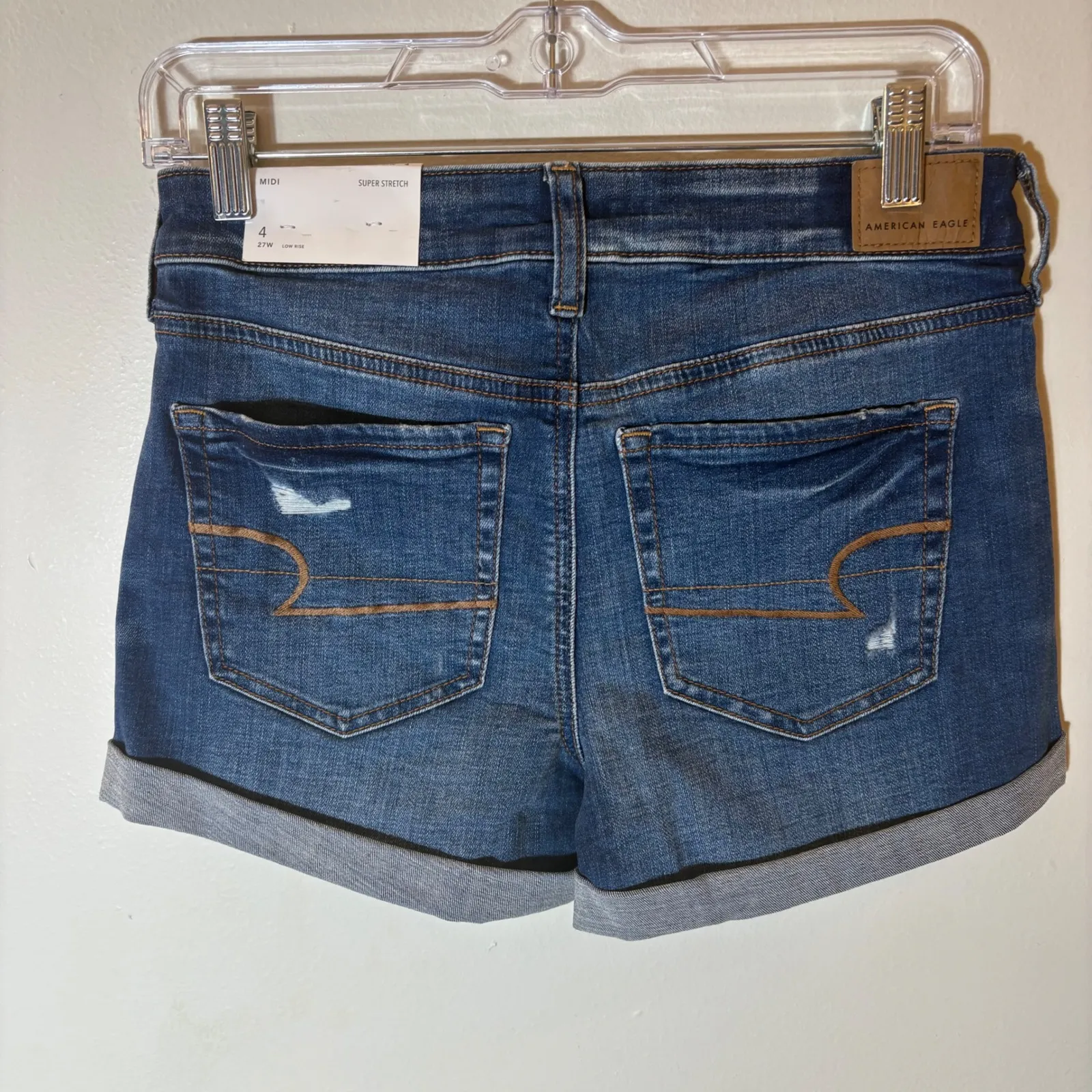 American Eagle Super Stretch Denim Midi Shorts Size 4 - Image 2