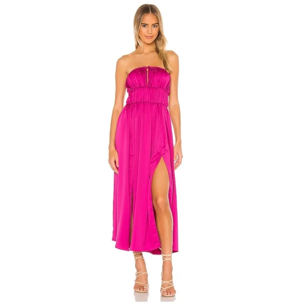 CAMILA COELHO Rosita Midi Dress In Magenta - Image 5