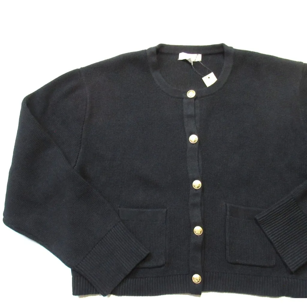 NWT J.Crew Relaxed Emilie Sweater Lady Jacket in Black Solid Cardigan M - Image 7