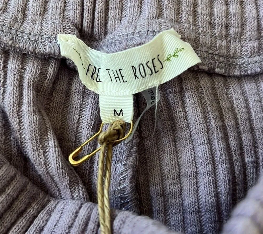 FREE THE ROSES Pants Rib Lounge wide leg  in purple size Medium - Image 9