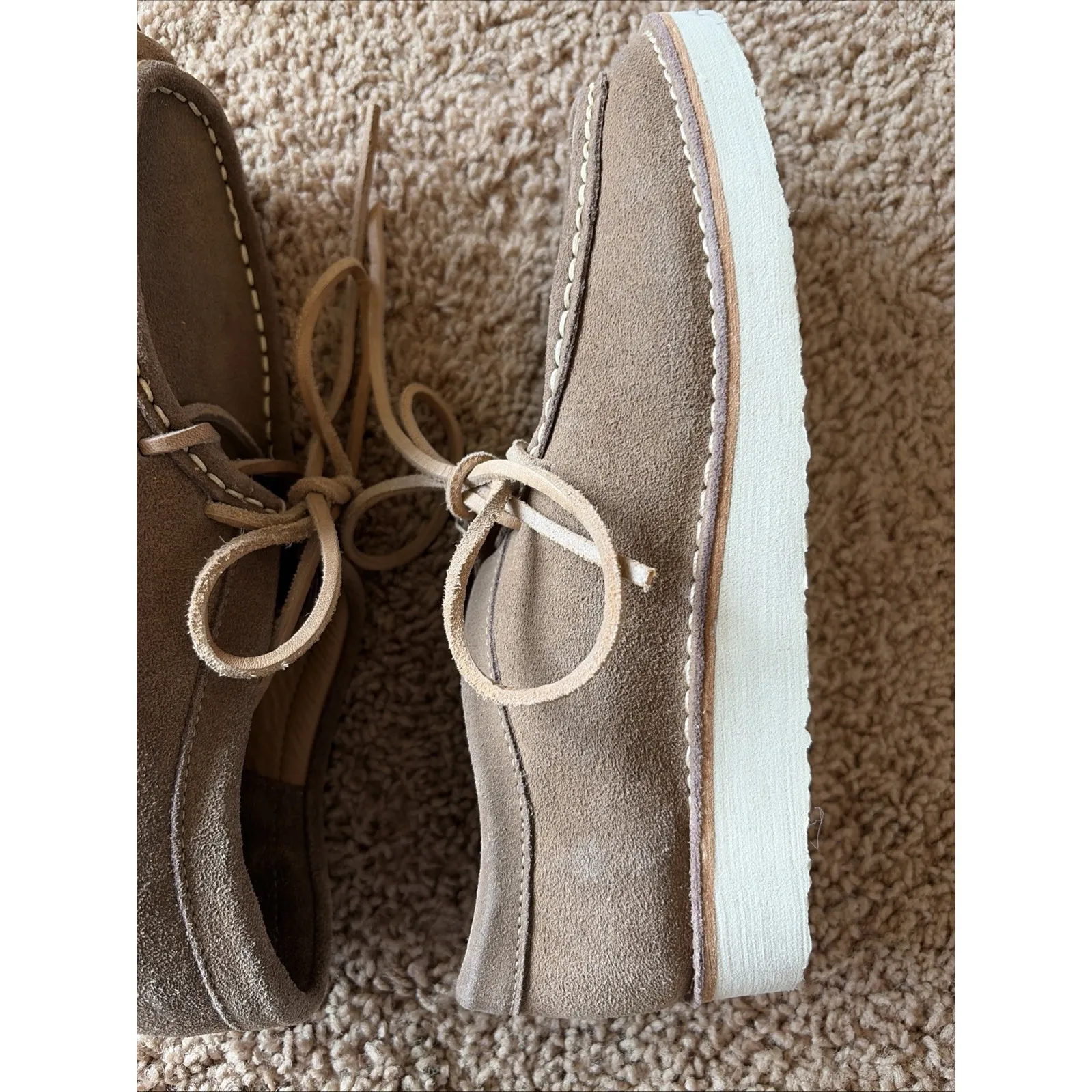 Beek Brown Suede Lace Up Wallabee Moccasin Toe Casual Comfort Shoes Womens 8 - Image 13