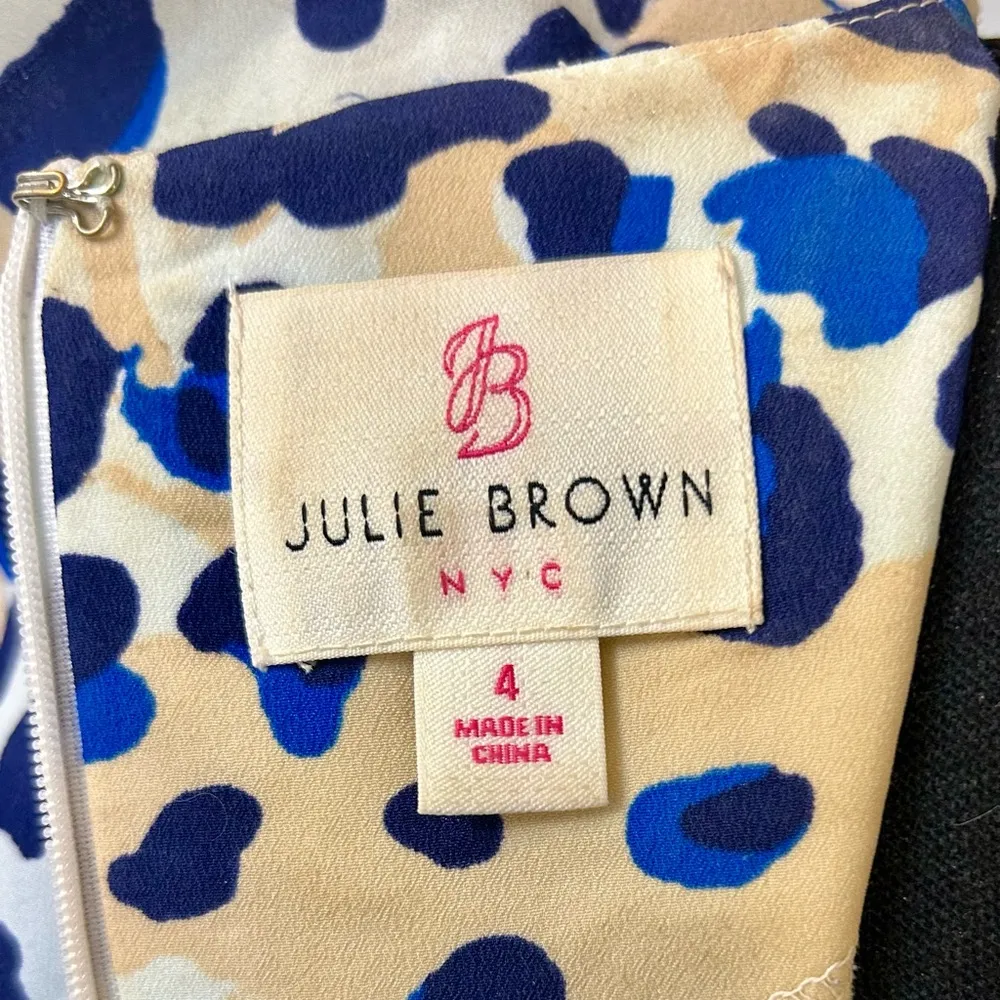 Julie Brown NYC Leah Sleeveless Ruffle Dress in Blue Jaguar Print Size 4 - Image 10