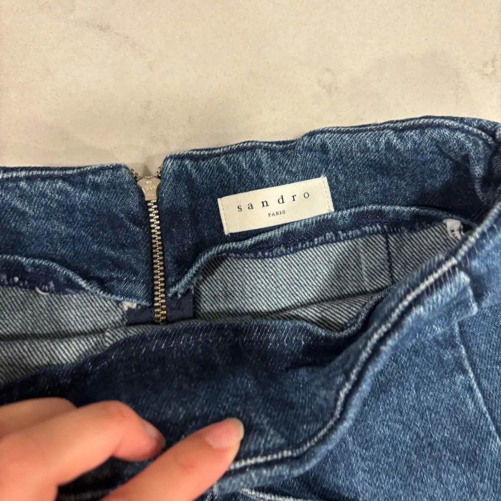 Sandro Denim skirt with metallic details - Image 6