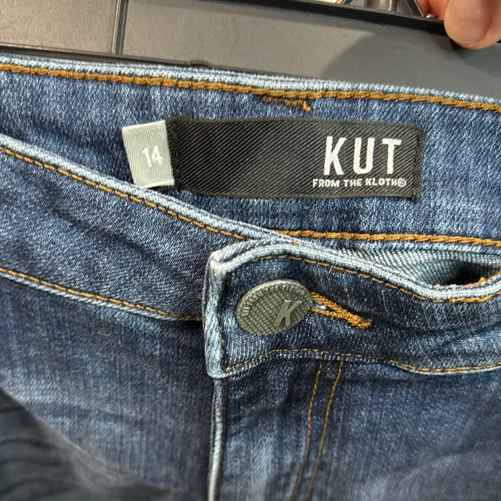 Kut from the Kloth Blue Jean Shorts with Raw Hem - Image 3