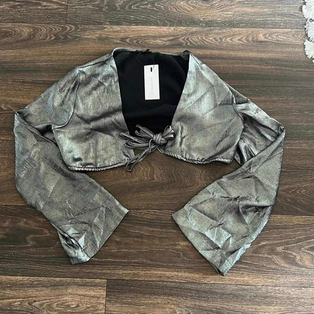 Callie Metallic Wrap Around Top - Image 2