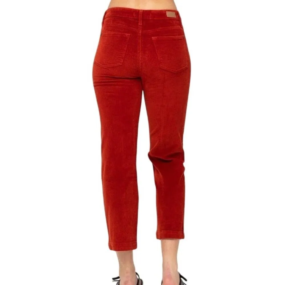 NWT ~ JUDY BLUE Mandy Cord Button Fly Ankle Straight Pants ~ Women's 3 / 26 - Image 3