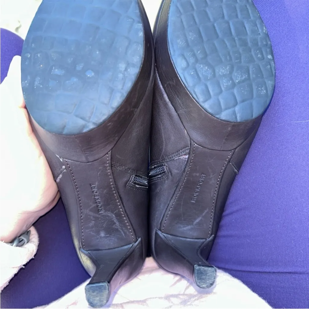 Women’s Rockport Adidas Adiprene Brown Leather Booties Ankle Boot Shoes Size 8.5 - Image 8