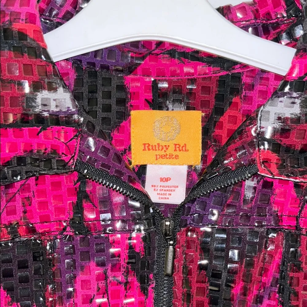 Vintage Cropped Flashy Sequin Purple Pink Gray and Black Jacket Size 10P - Image 5