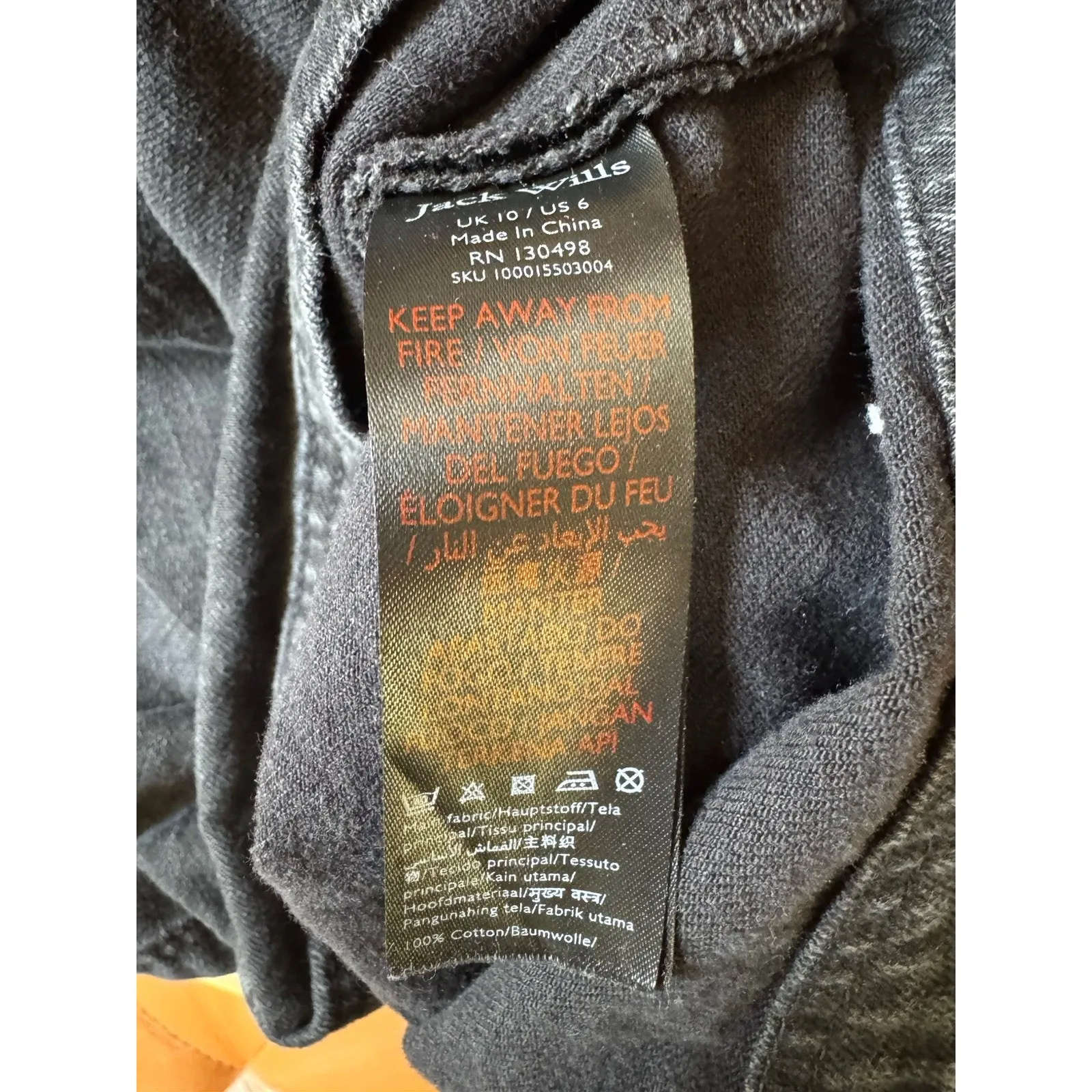 Jack Wills Black Denim Jumper Overall Mini Dress Size 6 - Image 8