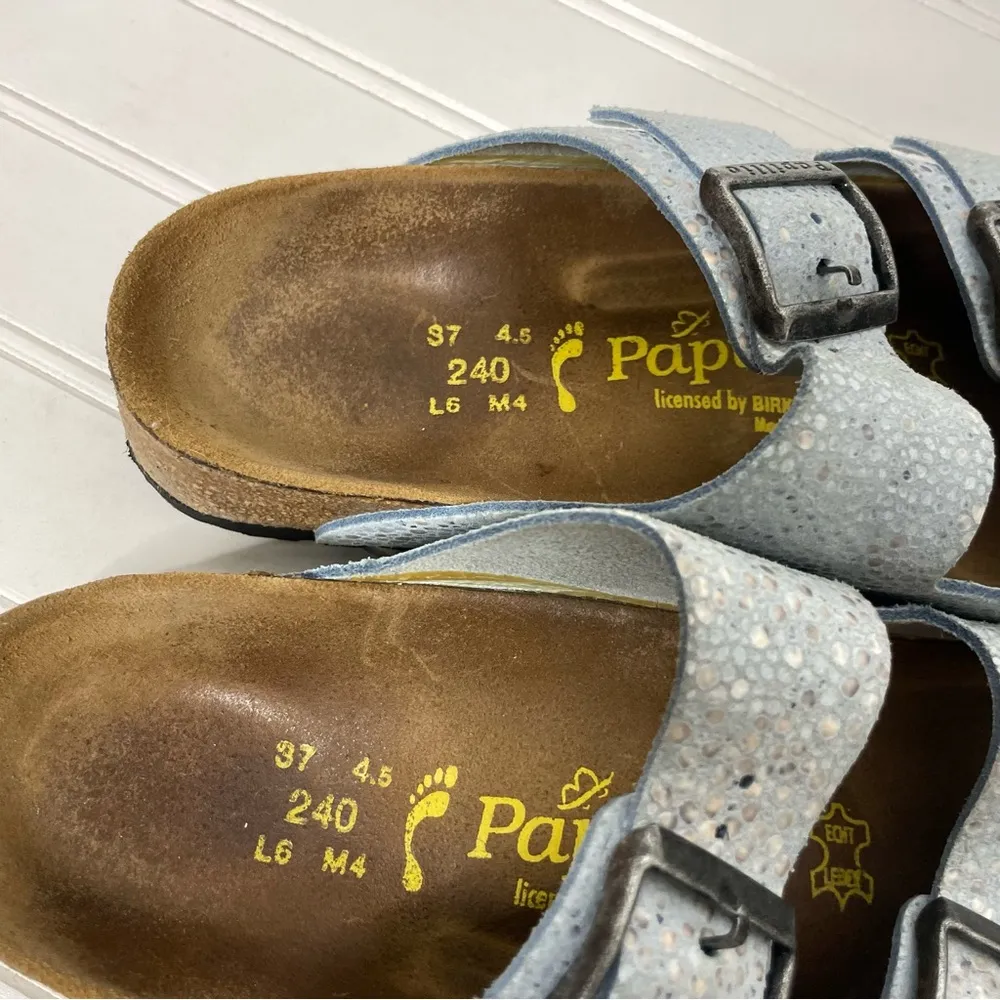 Birkenstock Papillio Blue Shiny Arizona Sandals 619 - Image 3