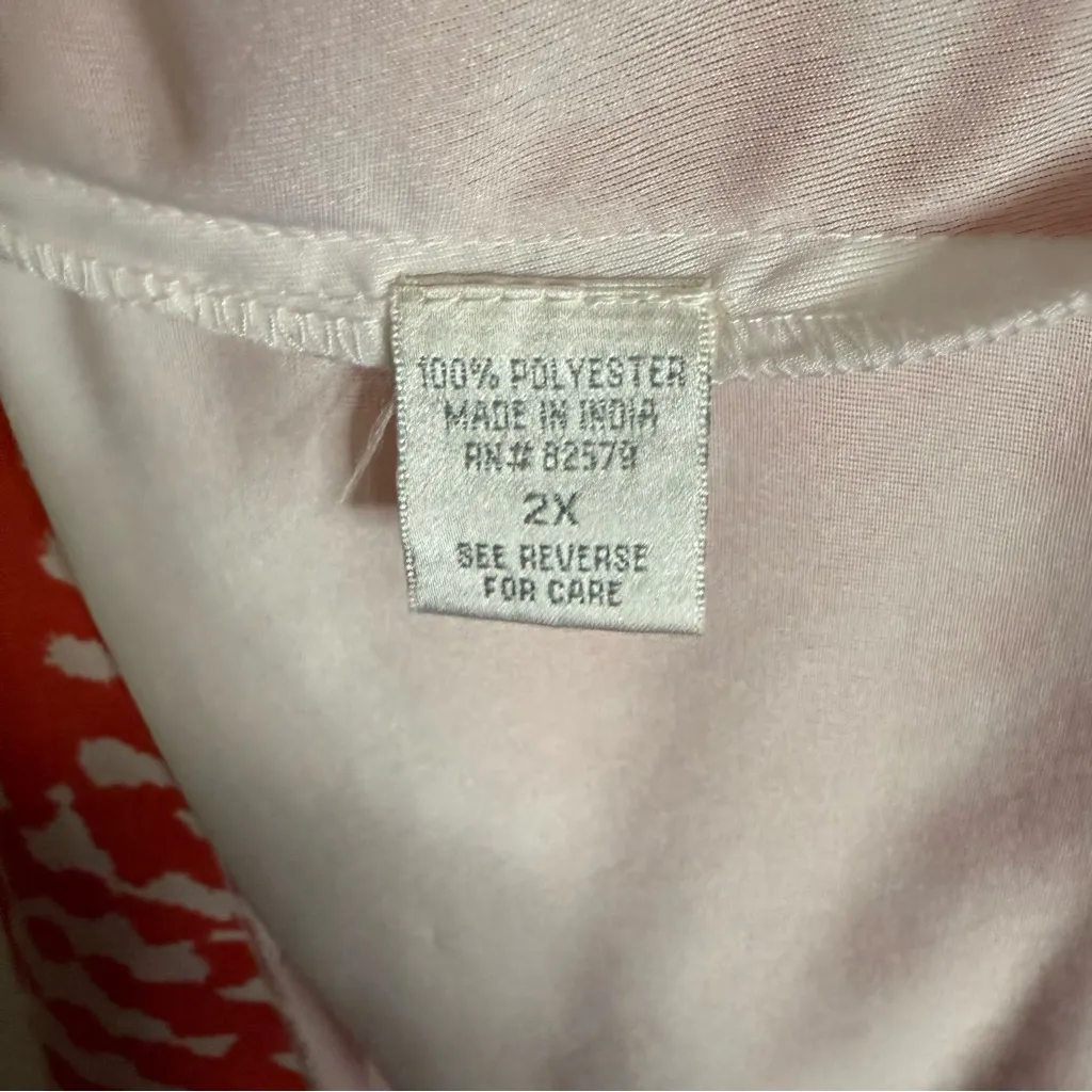 Womens‎ Plus Size 2X Summer Dress High Low Orange White Time And A Half Vacation - Image 6