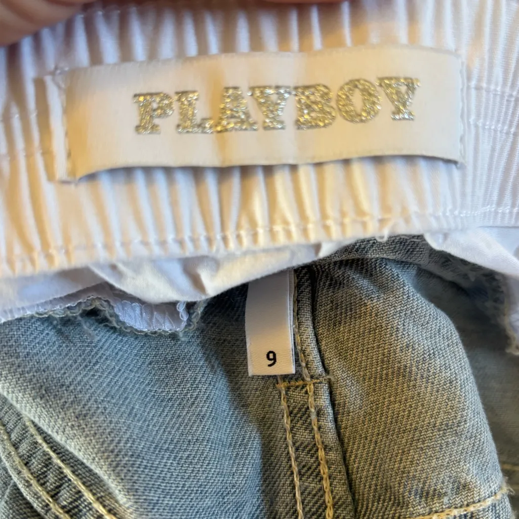 NWT PLAYBOY Wide Leg Tuxedo Waist jeans sz 9 - Image 3