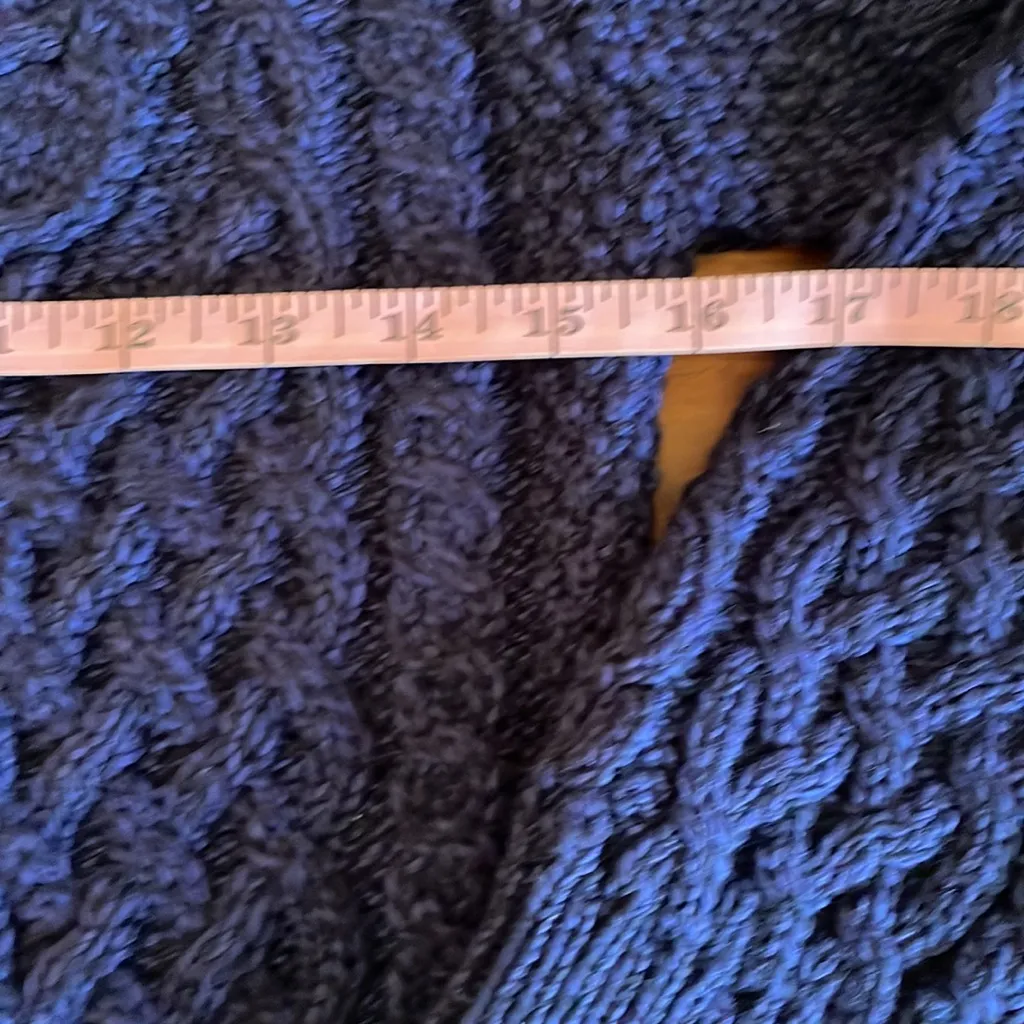 The Irish Store 100% Wool Cardigan Fisherman‎ Knit Sweater—Beautiful! XS Blue - Image 9