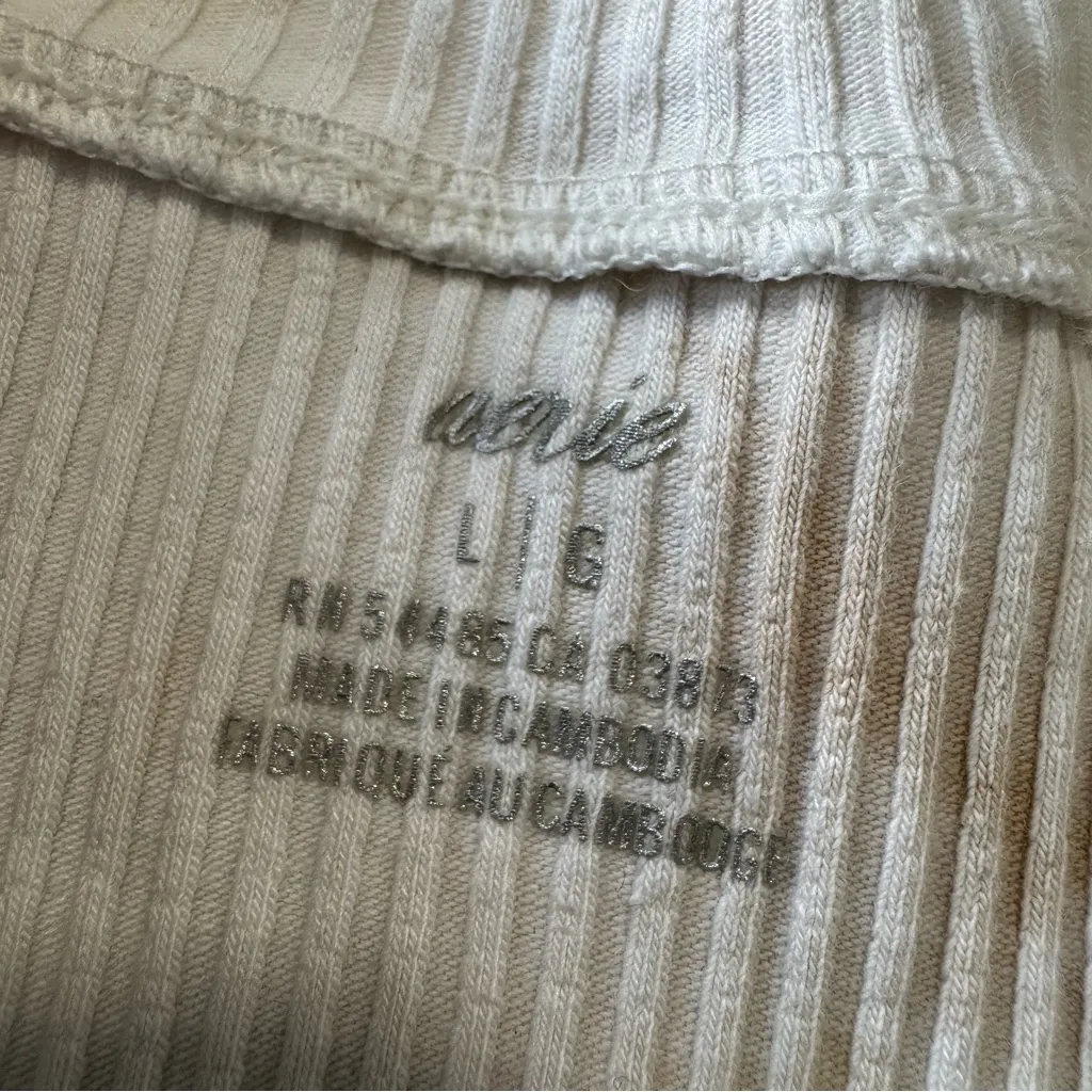 Aerie Rebel Cropped Tank size‎ Large Cream Beige Ribbed Stretch Crop Top - Image 4