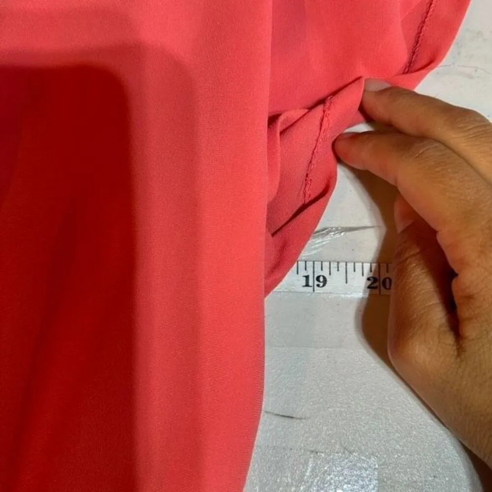 Diane von‎ Furstenberg Emerson Crepe Surplice Romper, Ocean Coral Size 6 - Image 11