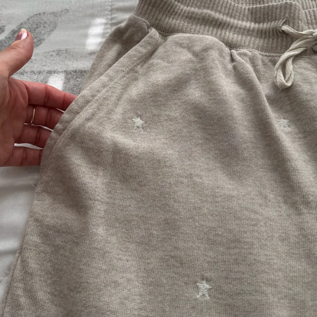 Rails Kingston Heather brown embroidered stars sweatpants Joggers, size S gym - Image 9