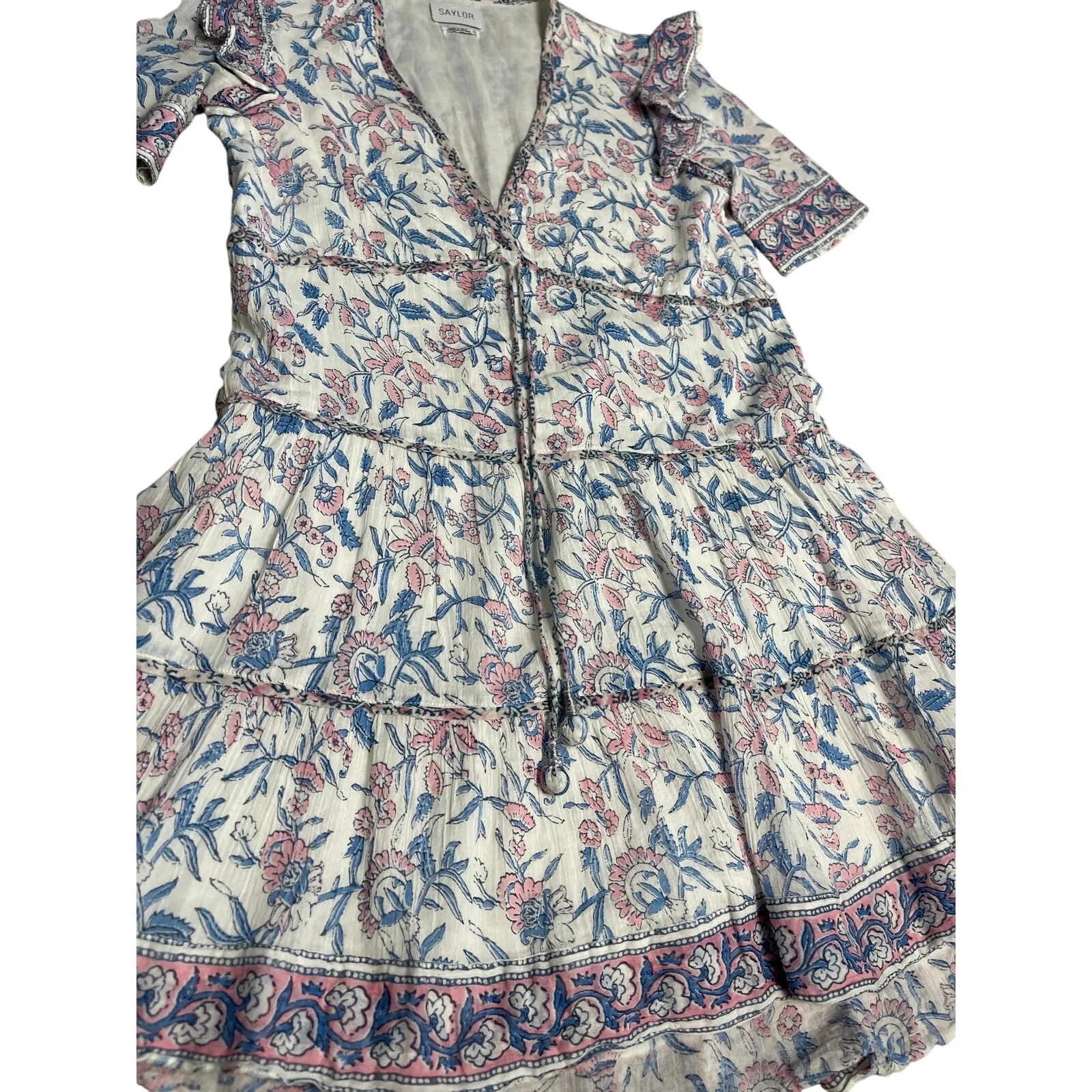 Saylor NYC Evelynne Ruffled Mini‎ Dress in Lotus Black Floral Size XS - Image 7
