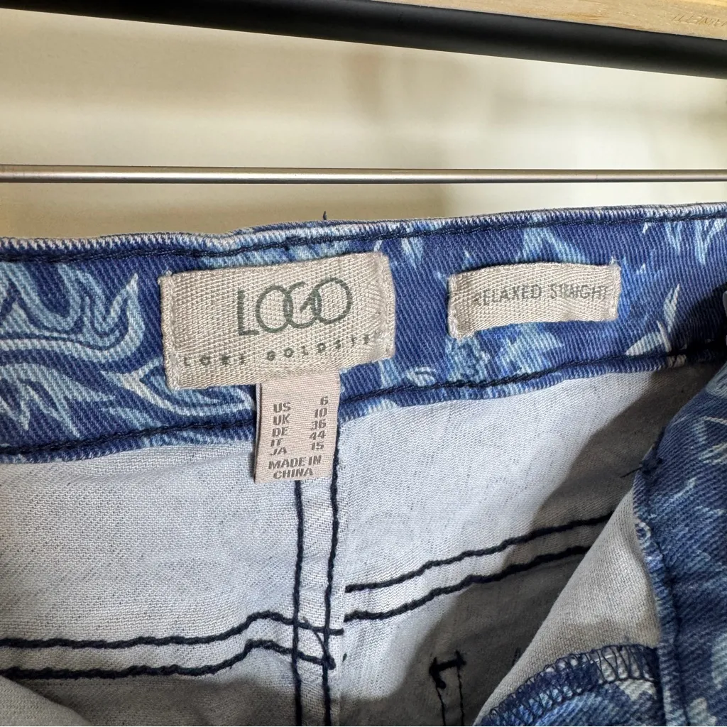 LOGO by Lori Goldstein Boho Paisley Print Relaxed Straight Leg Pants size 6 - Image 12