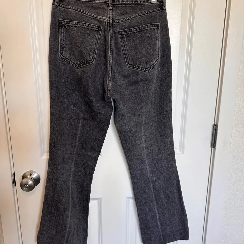 RAG & BONE Dylan High Waist Crop Kick Flare Jeans In Gray Kuro Size 26 - Image 4