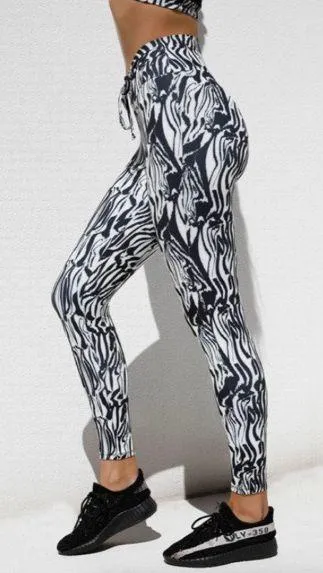 Zebra Ruched Tights - Image 3