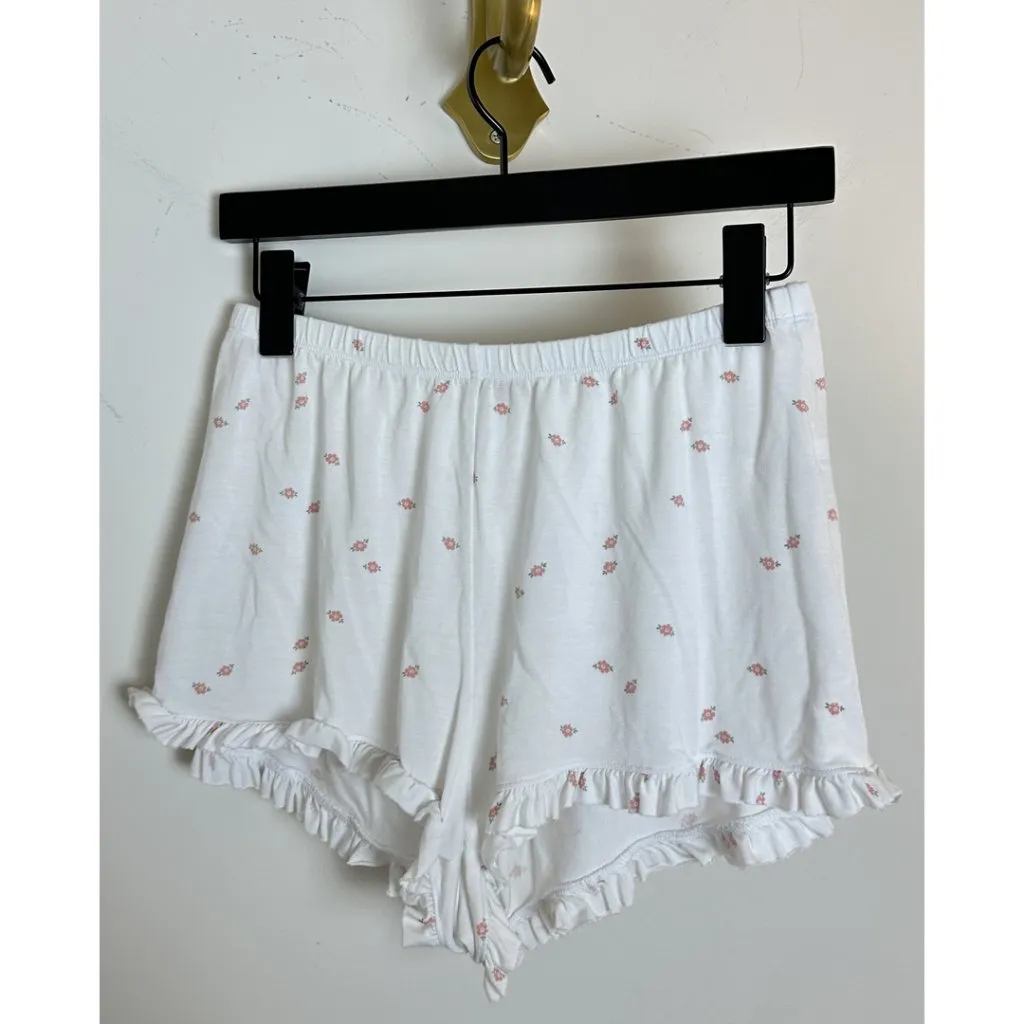 EBERJEY Gisele Printed Shorts Pajama Set in Summer Daisy White Size Small - Image 10