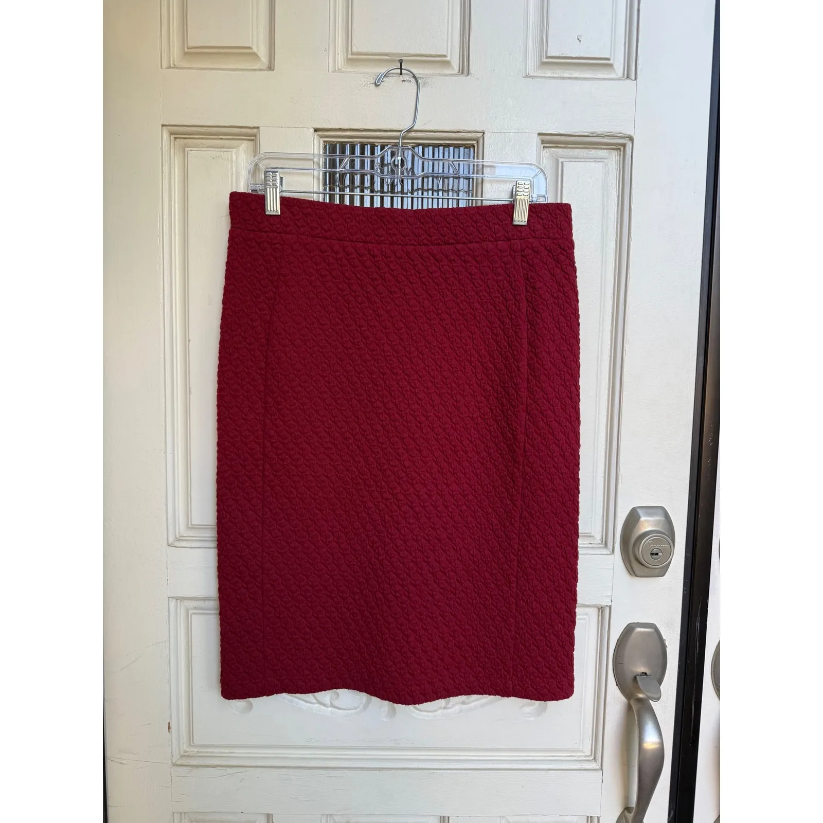 Michael Kors Cinnabar Red‎ Quilted Pencil Skirt Career Workwear Size Medium NWT - Image 4