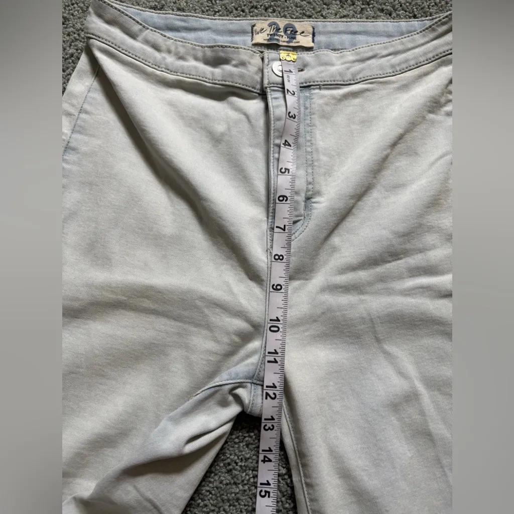 We The Free Flare Wide Leg Jeans High Rise Womens Size 29 Stretch Light Wash - Image 6