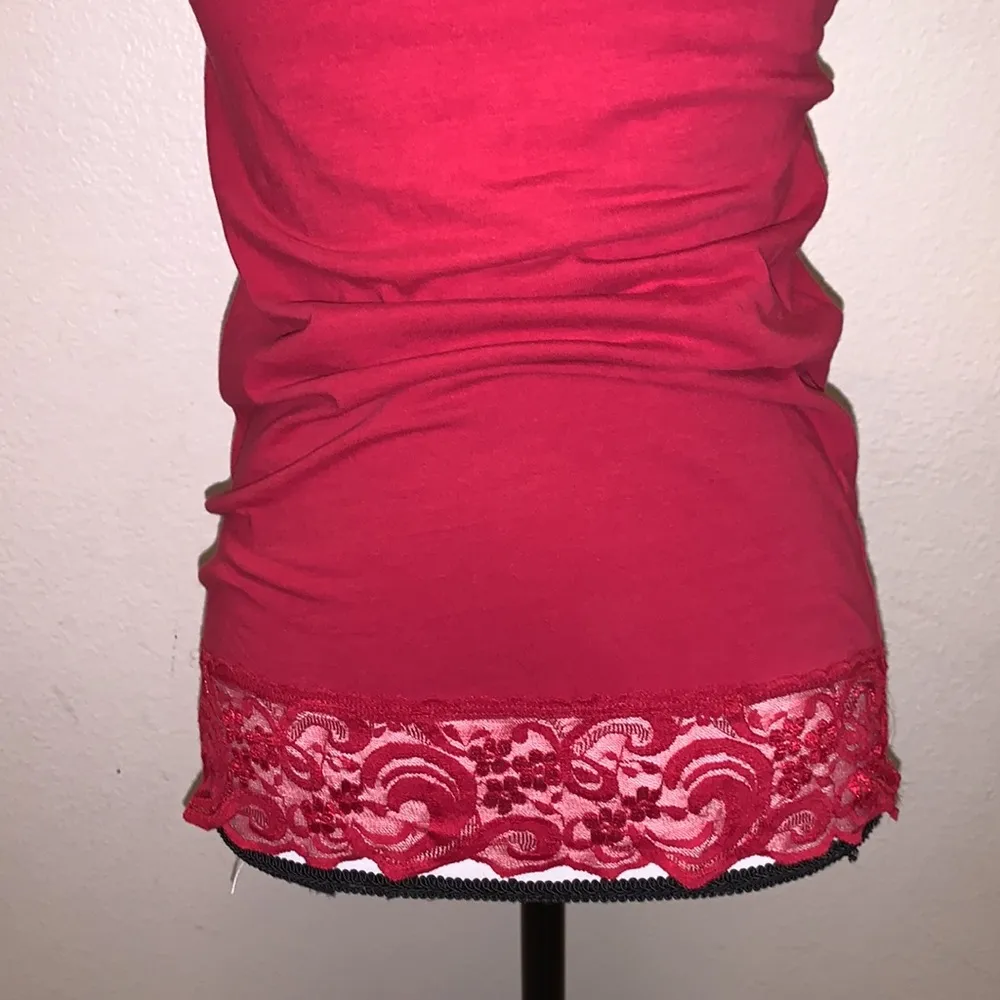 Downeast Basics red lace camisole tank top - Image 3