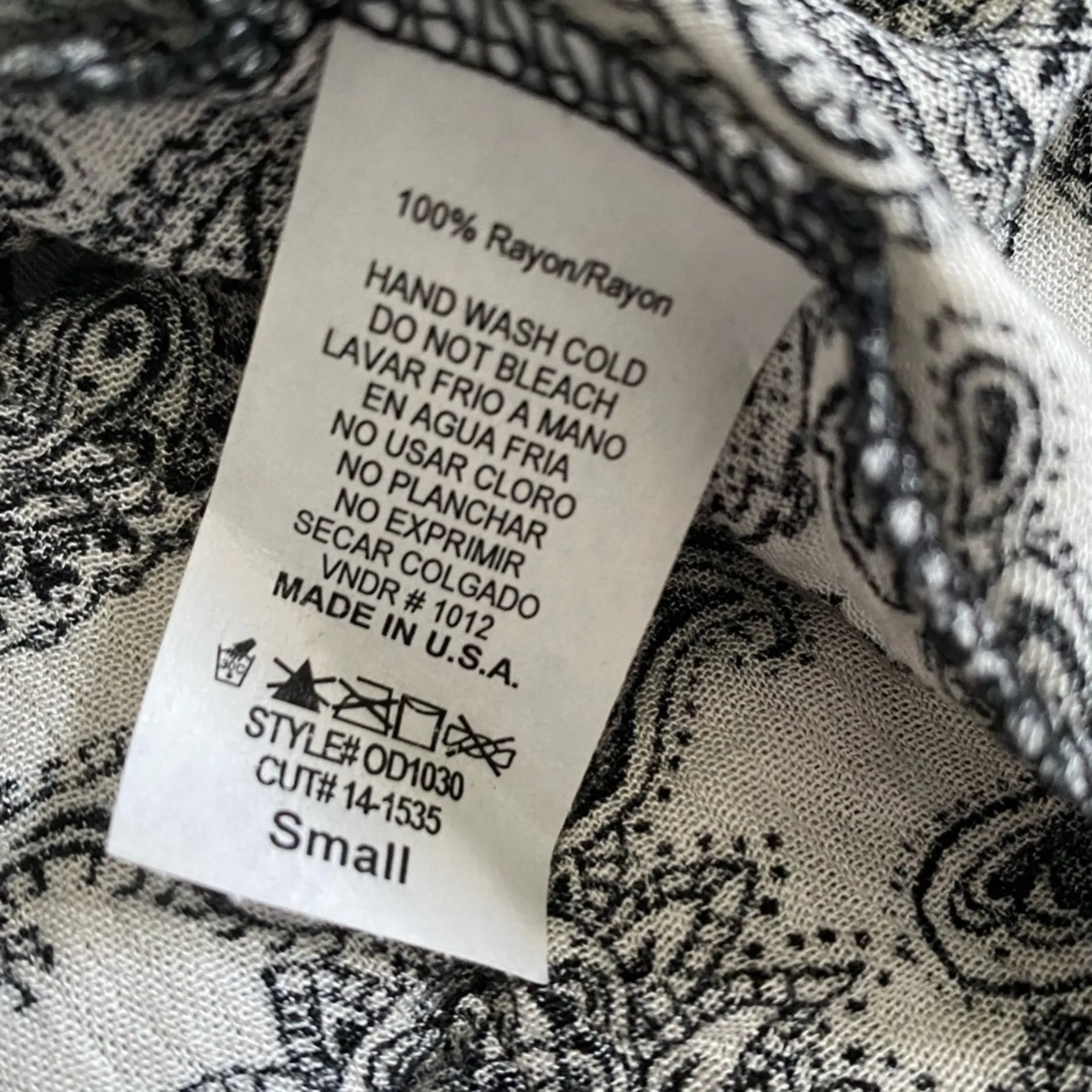 Vintage Havana Ivory Black Paisley Boho Spaghetti Strap Dress Size Small NWT - Image 4