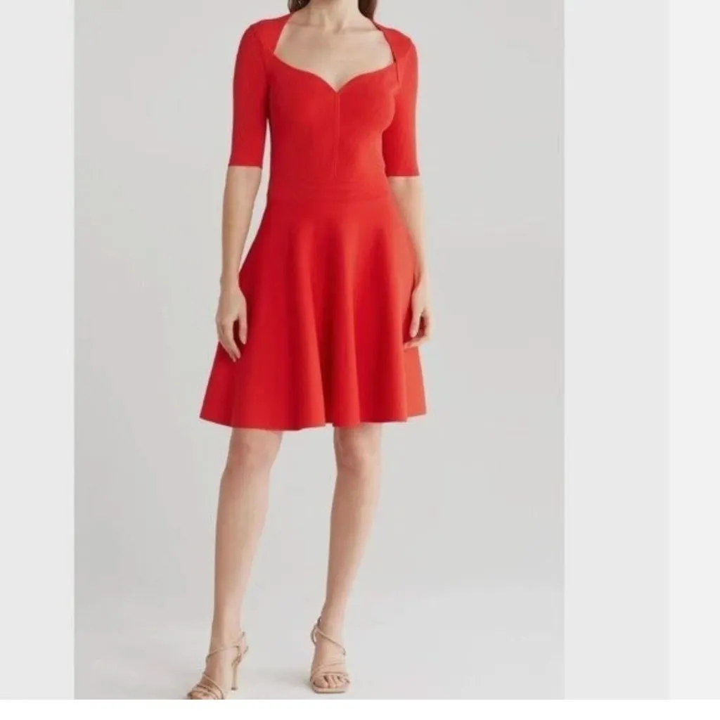 NWT Ted Baker London Milly Sweetheart Sweater Dress 6 (fits like 14 US), RED - Image 6