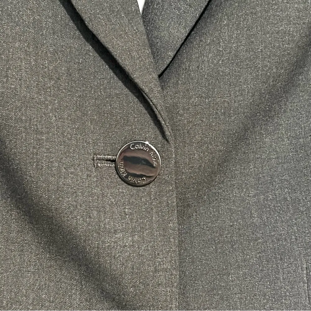 Calvin Klein  Gray Blazer Suit Jacket Size 8 Petite Business Meeting Work - Image 10