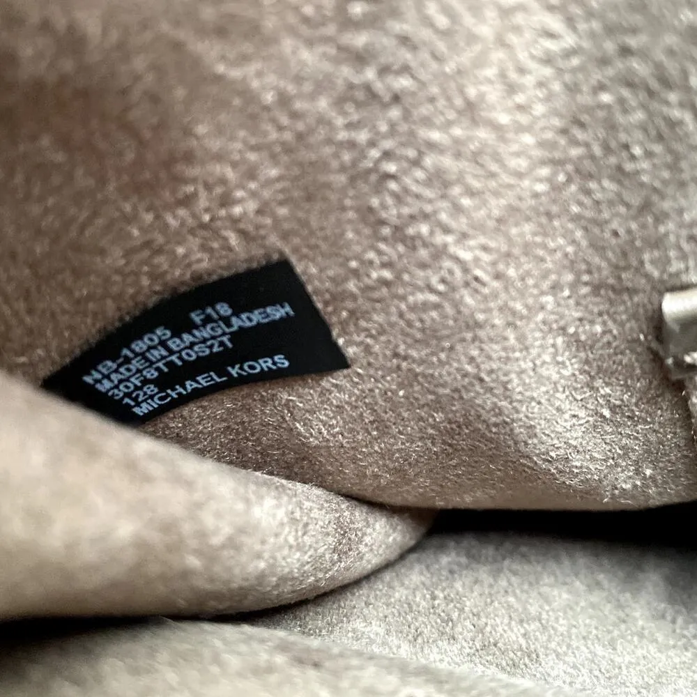 Michael Kors Truffle/Mushroom Tatiana Medium Leather Crossbody Satchel Bag Brown - Image 14