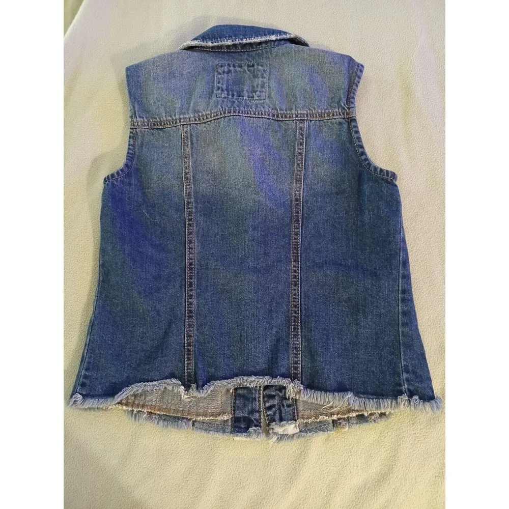 MUDD Denim Vest Womens XS Jean Jacket Blue Button Up Stretch Size Extra … - Image 9