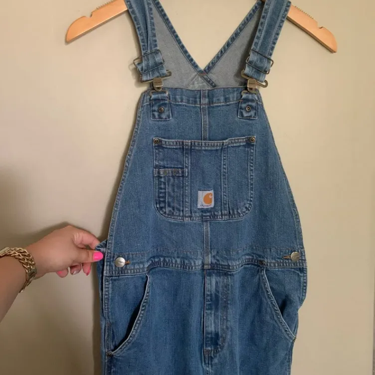 Carhartt Master Cloth Sanforized Denim Overalls Bib Size 14 Vintage Straight Leg - Image 7