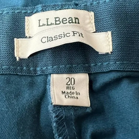 L.L Bean Original Fit Shorts Teal Bayside Stretch Wrinkle Free‎ Size 20 NWOT Blue - Image 5